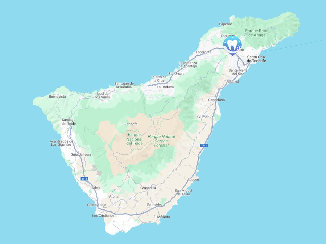 Mapa con la ubicación de la empresa Higiene bucal Pro en Tenerife